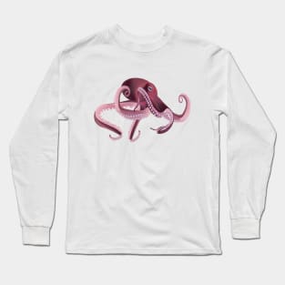 Magenta Octopus Long Sleeve T-Shirt